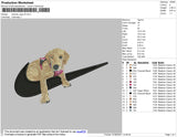 Swoosh Dog V6 Embroidery File 4 size