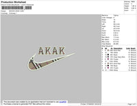 Swoosh AKAK Embroidery File 4 size