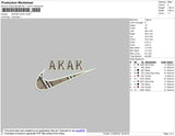Swoosh AKAK Embroidery File 4 size