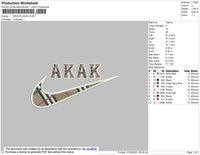 Swoosh AKAK Embroidery File 4 size