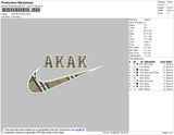 Swoosh AKAK Embroidery File 4 size