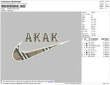 Swoosh AKAK Embroidery File 4 size