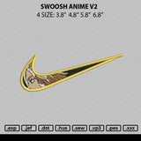 Swoosh Anime V2 Embroidery File 4 size