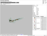 Swoosh Bakugou Lightning Embroidery File 4 size