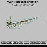 Swoosh Bakugou Lightning Embroidery File 4 size