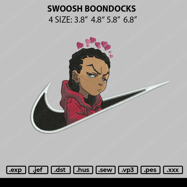 Swoosh Boondocks Embroidery File 4 size