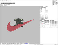 Swoosh Dog 02 Embroidery File 4 size