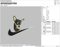 Swoosh Dog V15 Embroidery File 4 size