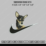 Swoosh Dog V15 Embroidery File 4 size