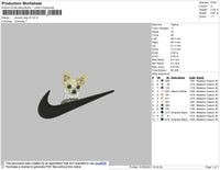 Swoosh Dog V5 Embroidery File 4 size