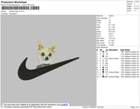 Swoosh Dog V5 Embroidery File 4 size