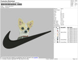 Swoosh Dog V5 Embroidery File 4 size