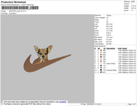 Swoosh Dog V6 Embroidery File 4 size