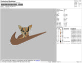 Swoosh Dog V6 Embroidery File 4 size