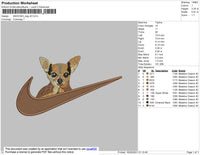 Swoosh Dog V6 Embroidery File 4 size