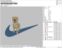 Swoosh Dog V7 Embroidery File 4 size