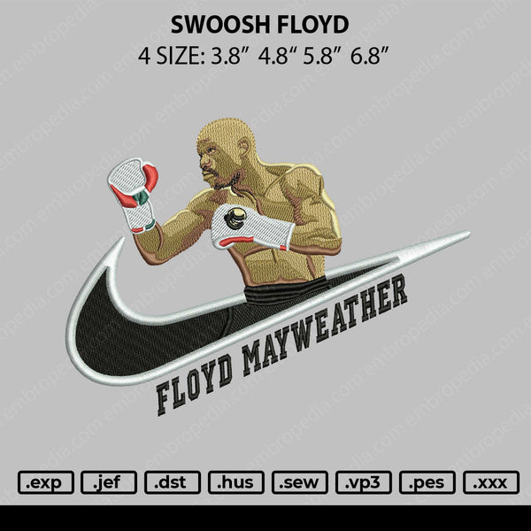 Swoosh Boxing Embroidery File 4 size