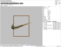 Swoosh Goku Rectangle Embroidery File 4 size