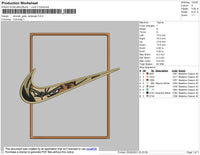 Swoosh Goku Rectangle Embroidery File 4 size