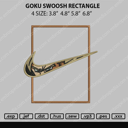 Swoosh Goku Rectangle Embroidery File 4 size