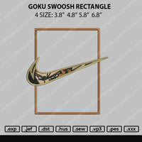 Swoosh Goku Rectangle Embroidery File 4 size