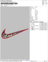 Swoosh Goku V3 Embroidery File 4 size