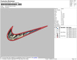 Swoosh Goku V3 Embroidery File 4 size