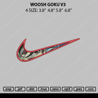 Swoosh Goku V3 Embroidery File 4 size