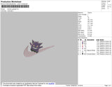 Swoosh Gengar Embroidery File 4 size