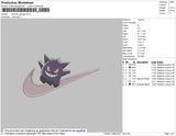 Swoosh Gengar Embroidery File 4 size