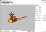 Swoosh Iron Man Embroidery File 4 size