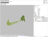 Swoosh Kermit Embroidery File 4 size