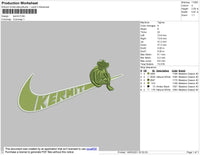 Swoosh Kermit Embroidery File 4 size