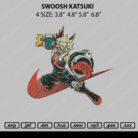 Swoosh Katsuki Embroidery File 4 size