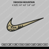 Swoosh Mountain Embroidery File 4 size