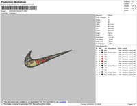 Swoosh Nagato Embroidery File 4 size