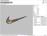 Swoosh Nagato Embroidery File 4 size