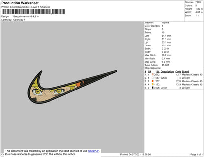 Swoosh Naruto Mode V3 Embroidery File 4 size