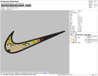 Swoosh Naruto Mode V3 Embroidery File 4 size