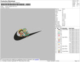 Swoosh One Piece Chibi Embroidery File 7 size