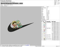 Swoosh One Piece Chibi Embroidery File 7 size