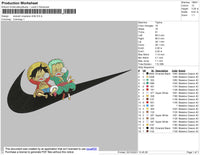 Swoosh One Piece Chibi Embroidery File 7 size