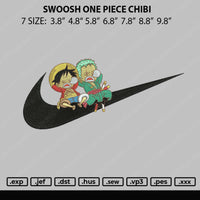 Swoosh One Piece Chibi Embroidery File 7 size