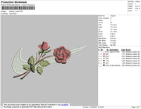 Swoosh Rose 002 Embroidery File 4 size