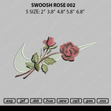 Swoosh Rose 002 Embroidery File 4 size