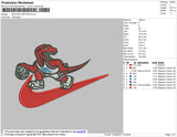 Swoosh Raptor Embroidery File 4 size