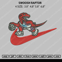 Swoosh Raptor Embroidery File 4 size