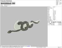 Swoosh Snake Embroidery File 4 size