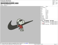 Swoosh Snoopy Embroidery File 6 size