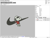 Swoosh Snoopy Embroidery File 6 size